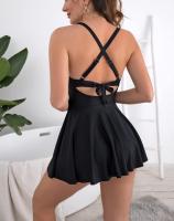 Traje de baño de talla grande para mujer, traje de baño de una pieza, falda camisola - details 1