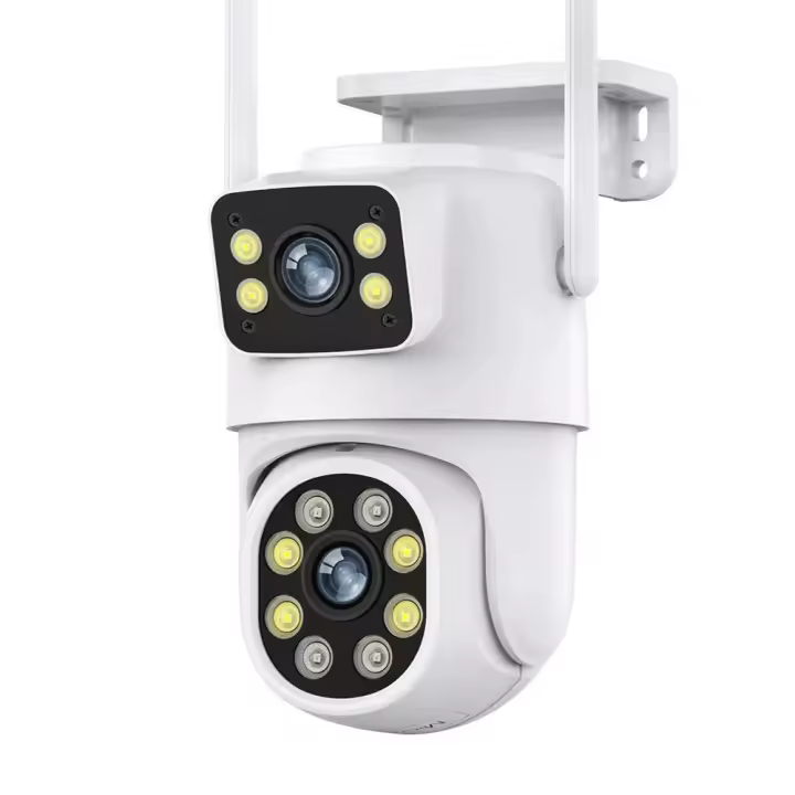 Cámara de seguridad inalámbrica Tuya Wifi de doble lente de 10 MP, PTZ, para exteriores, 4K, con pantalla dual, seguimiento automático, monitorización y videovigilancia. - 1
