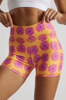 Nueva transfronteriza de Europa y Estados Unidos de la moda de dibujos animados de impresión pantalones cortos de cintura alta de elevación de la cadera de deportes fitness running yoga pantalones de tres cuartos femeninos - details 1