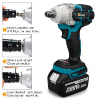 Llave de trinquete eléctrica sin escobillas 520N.M 1/2" herramienta eléctrica recargable para batería Makita 18V - details 1
