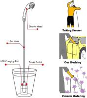 Cabezal de ducha portátil recargable para jardín móvil, bomba de agua de un cubo, sin necesidad de extensiones de manguera adicionales - details 1