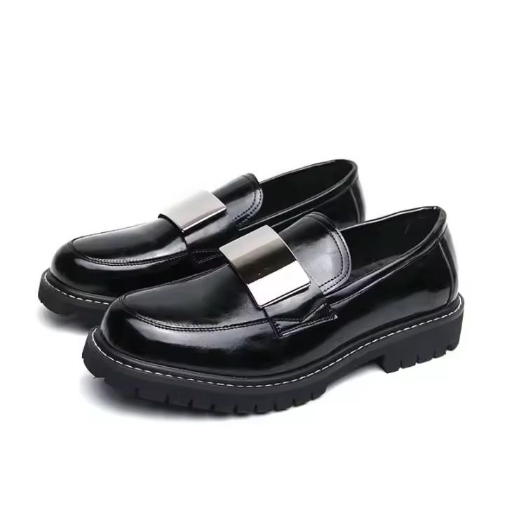 Zapatos de charol formales para hombre, antideslizantes, de suela gruesa, para oficina de negocios, otoño y verano - 1