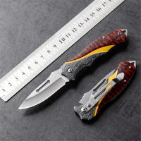 Cuchillo Plegable Portátil EDC Para Camping Y Caza Táctica Hoja De Acero Inoxidable Duradero Con Abrebotellas Y Mango De Madera - details 15
