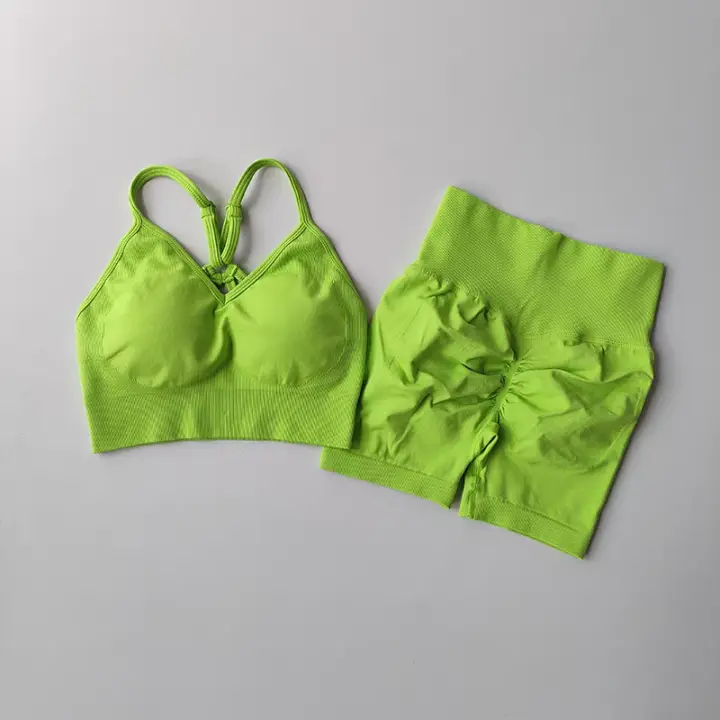 Conjuntos de Yoga de Cintura Alta Conjuntos Deportivos para Mujeres Ropa de Gimnasio sin Mangas - 1