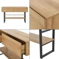 Mueble Consola de Mesa de Entrada de Metal Prensado 2 Cajones y Estante Regulable en Altura - details 6