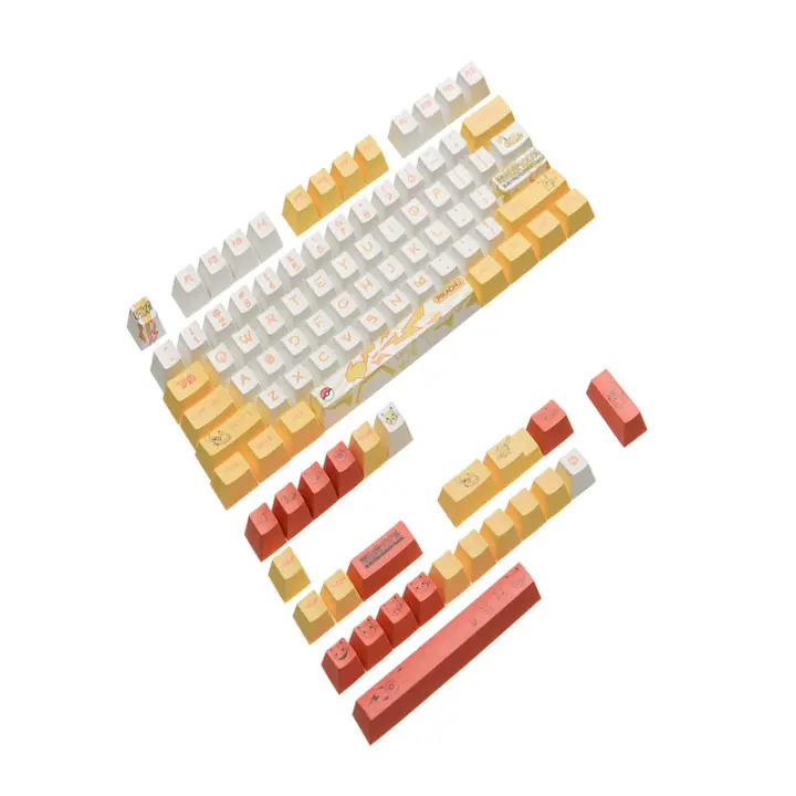Material PBT Pikachu keycap sublimación de cinco lados Teclado mecánico DIY original keycap altamente personalizado（Teclado no incluido) - 1