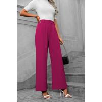 Pantalones de oficina de cintura alta y pierna recta para mujer para otoño - details 3