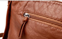Bolso de Hombro de Cuero PU Suave para Mujer Estilo Retro Bolso Bandolera de Doble Cremallera Gran Capacidad Bolso Diario - details 17