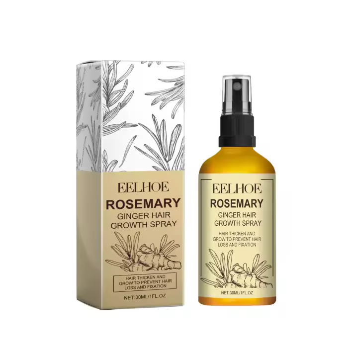 El spray de jengibre y romero repara el cabello seco, peludo, denso, suave y liso, previene la caída del cabello - 1