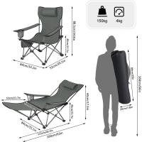 Juego de 2 Sillas de Camping Sillas Plegables, Silla de Acampada Portátil, Ligera para Picnic, Playa, Jardín, Pesca, con Portavasos, Gris - details 2