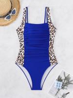 Bañador de leopardo de una pieza para mujer, traje de baño Vintage ajustado, bañadores sexys, ropa de playa XXL 2024 - details 5