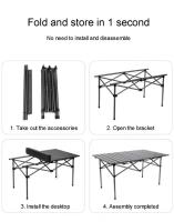 Mesa de picnic para camping, mesa plegable ligera y portátil para caravanas - details 8