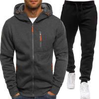 Conjunto de ropa deportiva para hombre, chaqueta de manga larga, pantalones con capucha, estampado informal, otoño, 2 piezas - details 5