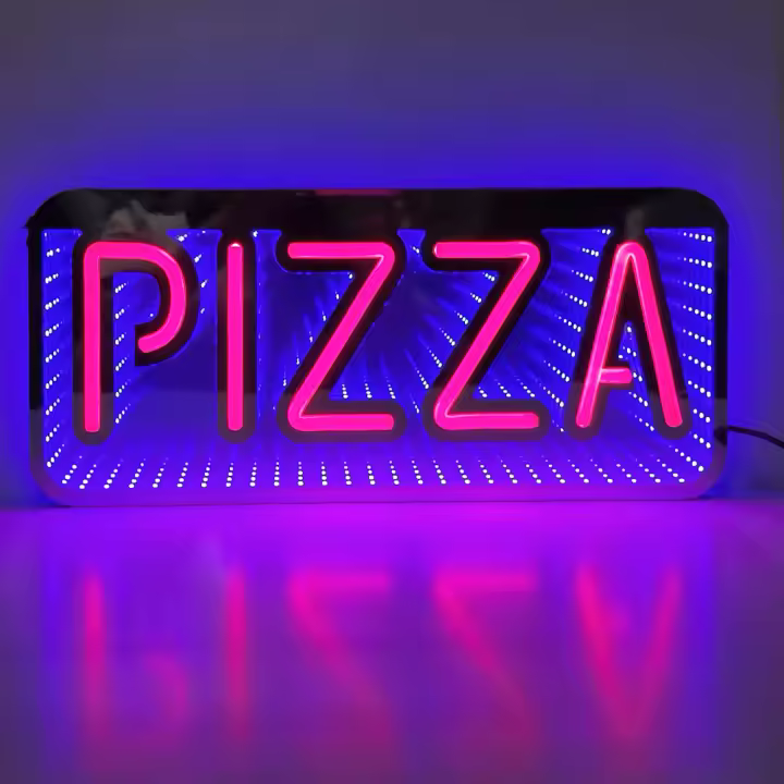 Luz de Neón de Pizza Ultra Brillante 19x8in Luz de Pared para Restaurante de Pizza - 1