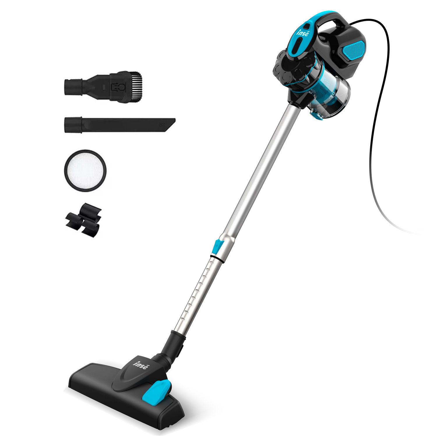 Aspiradora Vertical con Cable INSE I5 6 en 1, 600W, Aspiradora Potente de 18 kPa, Cable de 6 m