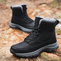 Botas De Invierno Con Piel Antideslizantes Impermeables Para Hombre Botas De Nieve Alta Top Microfibra Cuero Sintético Lining De Plush - details 2