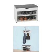 para Zapatos con Asiento Zapatero Entrada Recibidor Zapatero Estrecho con 1 Solapa 60 x 26 x 46 cm Blanco FSR98-W ES - details 21
