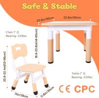 Juego de Mesa y Sillas Ajustables para Niños Fácil de Limpiar Aprobado por CPC y CE Azul - details 19