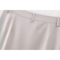 BUNO-Vestido Midi elegante con bolsillos lisos para mujer, vestido elegante sin mangas con cuello redondo, vestidos ajustados con abertura para ir al trabajo, batas acampanadas lisas 2025 - details 12