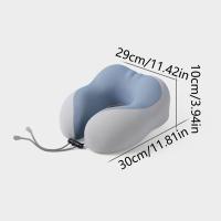 Almohadas de viaje en forma de U de rebote lento, bolsas de almacenamiento, cojín de soporte para el cuello de espuma, refrigeración, protección del cuello de 360 grados, almohada para dormir - details 0