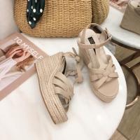 Sandalias de plataforma de gran tamaño con tacón de cuña, estilo nuevo de verano 2025, zapatos romanos de suela gruesa que realzan la altura para mujer - details 11