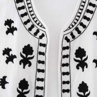 Bordado floral para mujer, chaleco corto con cuello en V, ropa sual, tops elegantes, primavera y verano - details 5