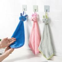 Toalla de Mano de Terciopelo de Coral con Dibujo de Conejo Toalla de Cocina y Baño para Niños - details 2