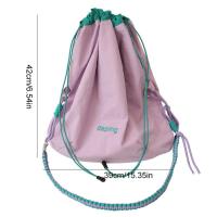 Bolso de hombro ligero de moda, bolso cruzado con letras para ir al trabajo, bolso con cordón de Color en contraste de nailon para niñas - details 0