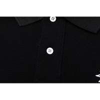 Polo de corte recto y holgado de marca de moda americana, tejido de doble brillo de puro algodón con logotipo bordado clásico, camisa de manga corta sin cuello para hombre, nueva camiseta informal de estilo veraniego para parejas - details 5