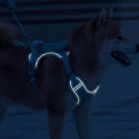 Arnés reflectante para perro, chaleco ajustable, correa de pecho para perro antidesprendimiento, transpirable con mochila, conjunto de arnés y correa para perro al aire libre - details 7