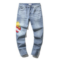 Jeans desgastados retro americanos de marca violeta, vintage, moda callejera desgastada - details 5