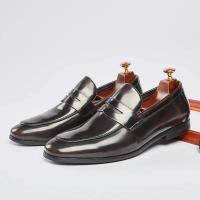 Cubierta de pie cruzada de cuero de estilo británico para negocios y ocio directo para hombres - details 0