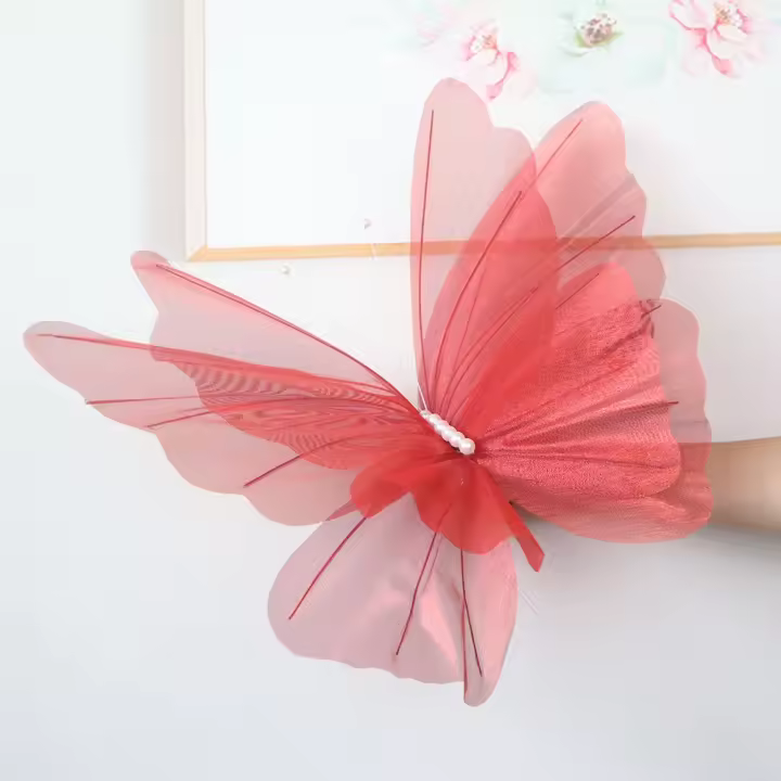 Nuevo Mariposa Artificial de 30/50cm, gasa gigante para exteriores, mariposa falsa, hilo de seda 3D, accesorios de fotografía de mariposa - 1
