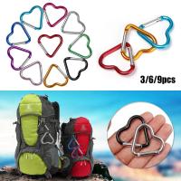 Mosquetón de aluminio con hebilla en forma de corazón, llavero colgante con Clip para botella de agua, accesorios de escalada, Kit de viaje, 6 piezas - details 4