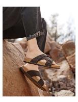 Nuevas sandalias deslizantes, zapatos planos con punta redonda, suela suave y gruesa, zapatillas en espiga, zapatillas con hebilla de cinturón para hombre - details 18