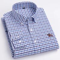 Camisas de caballo bordadas para hombre, ropa de calle de gran tamaño, 2025 algodón, Oxford, informal, manga larga, talla grande, 100% - details 16