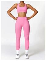 Conjunto de Yoga 2 Piezas Deporte para Mujeres Ropa de Gimnasio con Sujetador Deporte Mallas Cintura Alta Shorts Yoga Leggings Traje de Fitness Material Exterior de Nylon - details 25