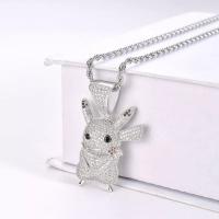 Nuevos collares de estilo europeo y americano con personajes de dibujos animados y anime, material de circonio sintético, accesorios de diamantes realistas y adornos de cantantes de rap de moda. - details 2