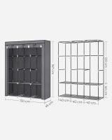 Perchero Plegable de Tela Almacenamiento Lateral de 45x211x167cm Negro RYG095B01 - details 5