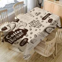 Mantel de Mesa de Moda con Patrón de Café Impermeable, Adecuado para Comedor, Bodas, Fiestas - details 0