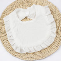 Babero de gasa para niños y niñas, algodón puro, color caramelo, cómodo babero para Saliva, toalla de Saliva de encaje de color sólido para bebé, productos para bebé - details 15