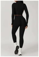 Conjunto de Yoga de Manga Larga Top de Correa Alta y Leggings Deportivos para Mujeres - details 28
