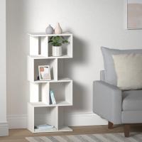 Estantería decorativa/estantes flotantes/Estantería de madera/Estantería con 4 estantes, oficina,modular, sala de estar, biblioteca - Display Shelf SRK-W3 - Marrón ceniza - details 66