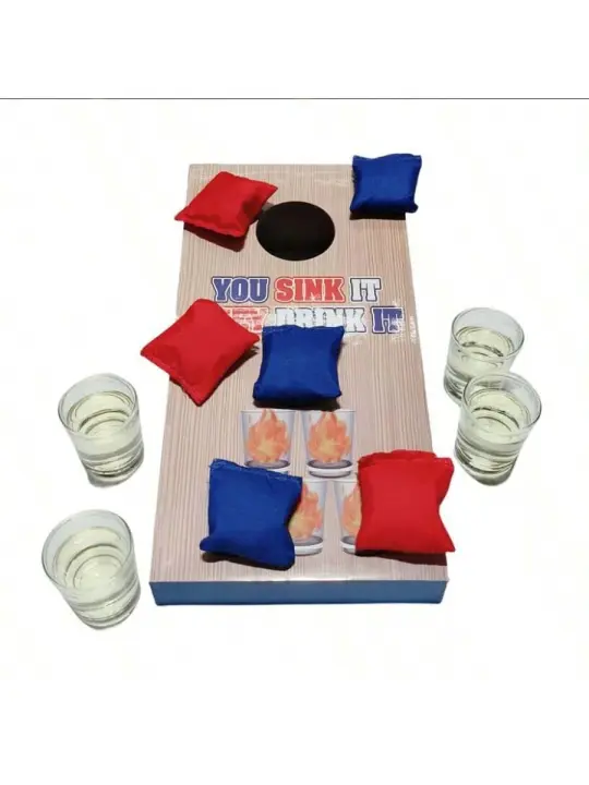 Juego de bolsa de arena para lanzar, juego de deportes, juguetes de mesa, accesorios para beber simples y portátiles, entretenimiento para fiestas - 1