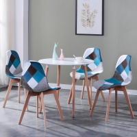 Sillas de retales de estilo nórdico para el hogar, silla de comedor de estilo minimalista moderno, con respaldo, para ordenador, muebles de aprendizaje, 4 piezas - details 10