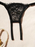 Conjunto de lencería erótica de encaje floral, sujetador de busto abierto y tanga de entrepierna abierta, ropa sexy para mujer - details 23