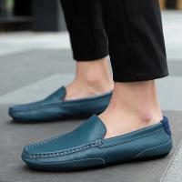 Mocasines transpirables de cuero genuino, mocasines informales, zapatos de cuero para hombres, zapatos planos formales de conducción italiana - details 20