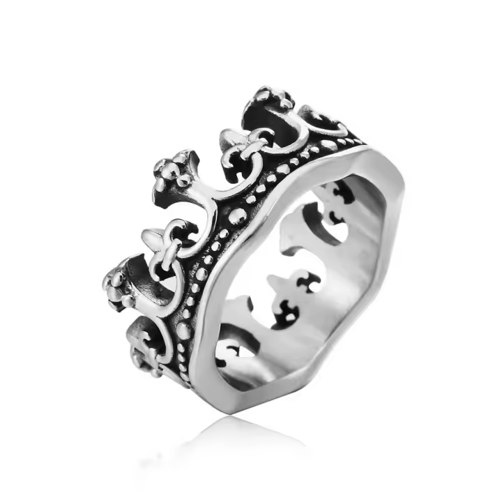 Anillo Clásico Retro con Corona de Rey Anillo Punk Personalizado de Moda Creativa - 1