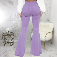 Pantalones acampanados de mezclilla elástica ajustados a la cintura HSF99 Fashion - details 36