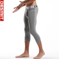 3/4 Leggings Men Compression Pants Running Gym Tights Fitness Leggins Sportswear Shorts High Elastic Breathable Sport Long John - details 1